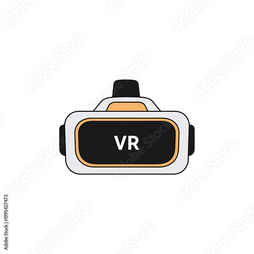 Flat vector illustration of a virtual reality headset icon