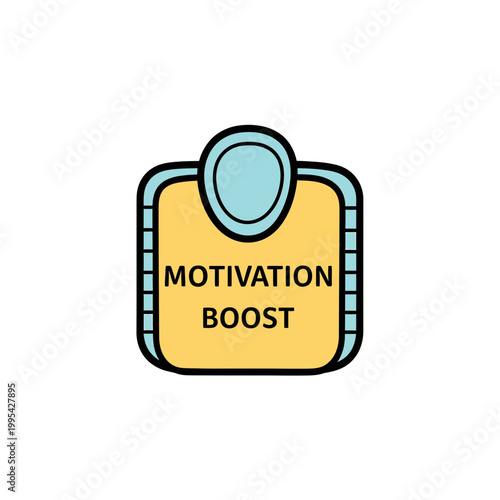 Motivation Boost Bathroom Scale Vector Illustration