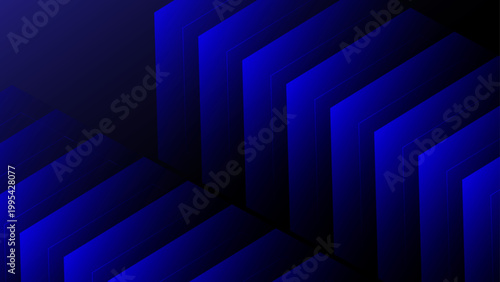 High quality background with blue geometric lines in 3D perspective with elegant dark gradient