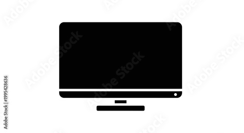 A minimalist vector graphic of a computer monitor on a white background