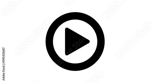 Free Download A simple black and white play button icon for multimedia applications - GFXLoad