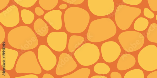 Vibrant Orange Pattern of Abstract Shapes on White Background