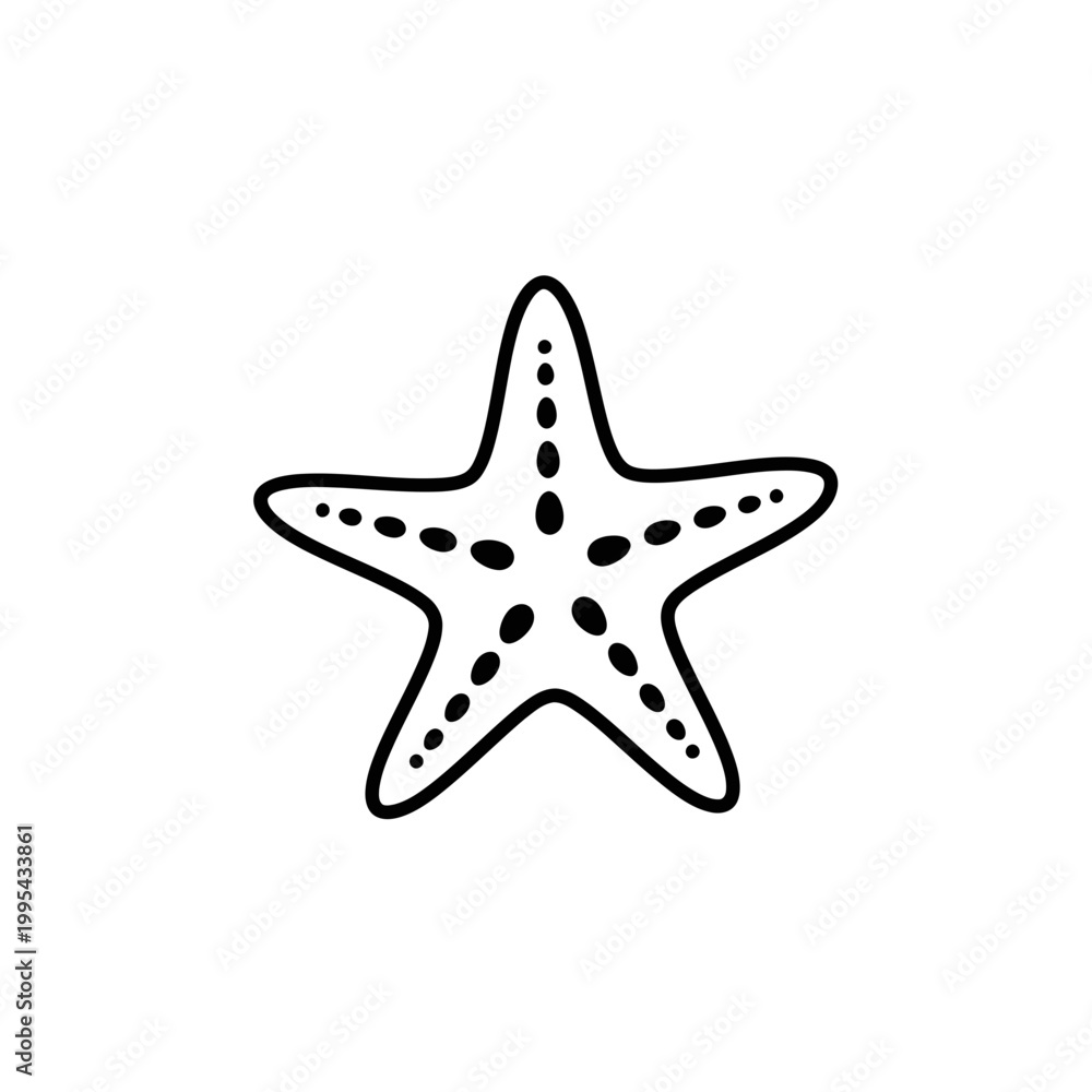 Obraz premium Starfish line art vector illustration isolated on white background
