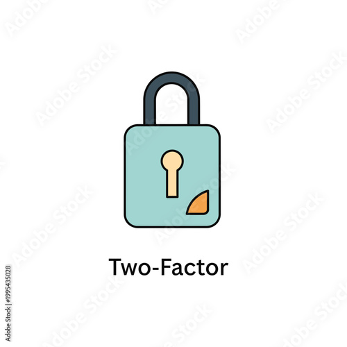 Two Factor Authentication Security Padlock Vector Illustration