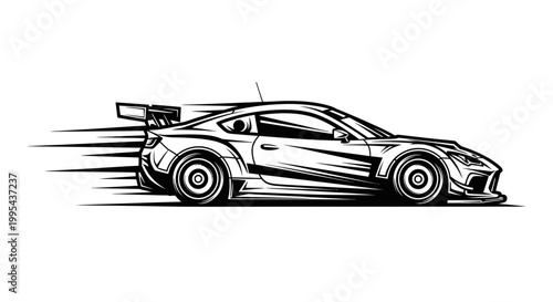 Speed Racing Car Illustration.