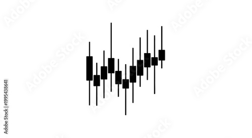 A vector graphic illustration of a candlestick chart on a white background