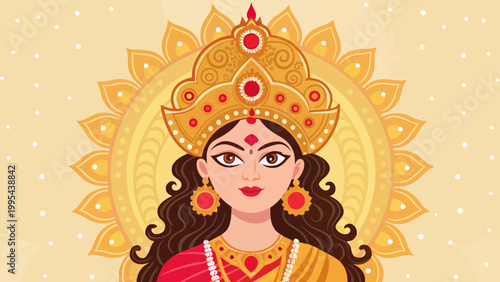 A beautiful illustration of a woman wearing traditional Indian attire and jewelry