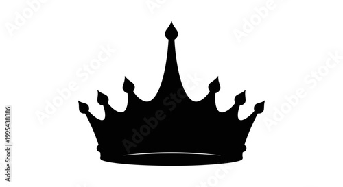 A black crown icon on a white background, symbolizing royalty and power