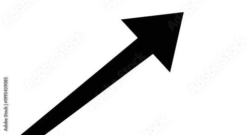 A simple black arrow pointing upwards on a white background