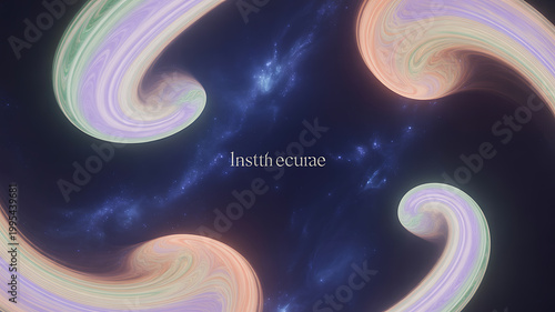 Abstract swirling cosmic forms symbolizing global connectivity and communication