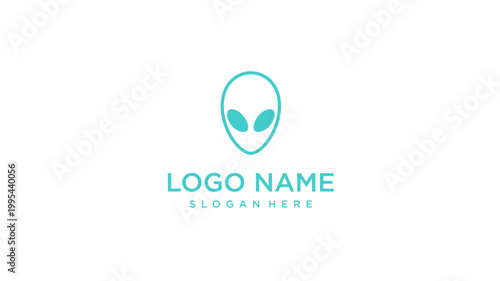 Minimalist Alien Head Logo Design