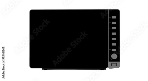A sleek and modern microwave oven with a black and gray design