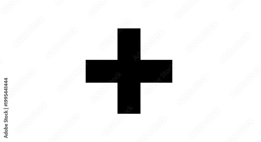 Fototapeta premium A simple black plus sign on a white background