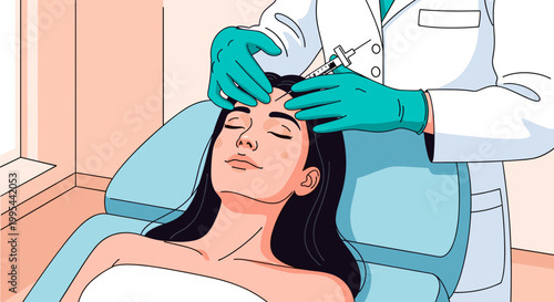 Woman receiving facial treatment from a skilled therapist in a serene spa setting with closed eyes