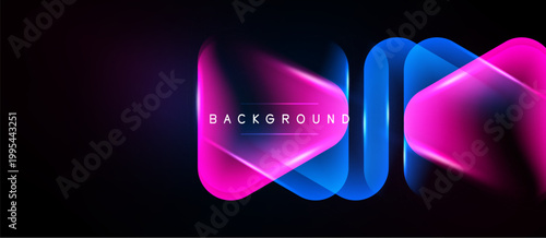 Abstract neon layers create dynamic visual effect. Pink, blue hues blend against dark backdrop. Text reads background.