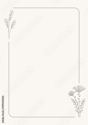 Simple floral frame with blank space for text