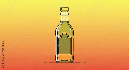 Illustration of a bottle of liquor with a textured background