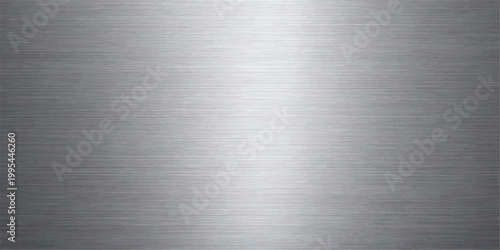 A polished silver stainless steel plate featuring a brushed metal texture and industrial grey aluminum surface pattern with shiny metallic reflections on a sleek titanium alloy sheet