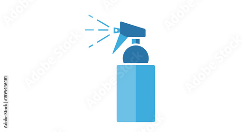Blue Spray Bottle Icon - Cleaning, Disinfecting, Sanitizing Concept