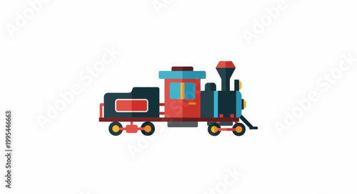 Colorful Toy Train Illustration - Flat Design