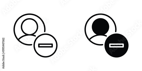 Remove User Vector Line Icon for UI and Web Design