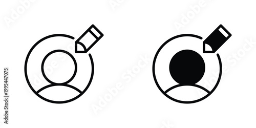 Edit User Vector Line Icon for UI and Web Design