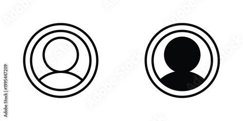 User Profile Vector Line Icon for UI and Web Design