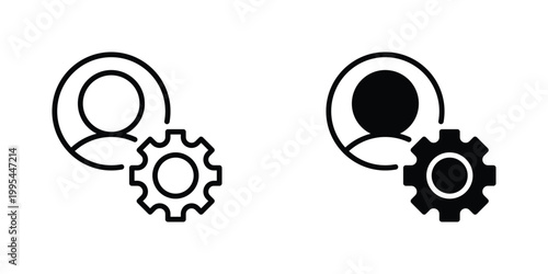User Settings Vector Line Icon for UI and Web Design