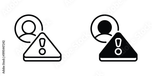 User Warning Vector Line Icon for UI and Web Design