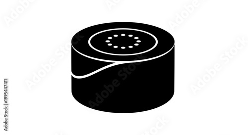 A minimalist vector graphic illustration of a roll of duct tape with a sleek design