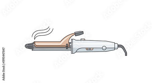 Curling iron with steam, heat, and adjustable settings for hair styling