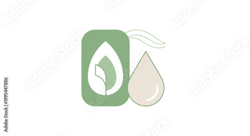 Eco-friendly biofuel energy icon. Green leaf in drop shape, renewable fuel concept.