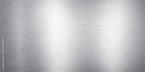 A polished gray stainless steel plate featuring a shiny brushed metal texture and industrial silver aluminum surface with a smooth metallic pattern on a sleek reflection sheet