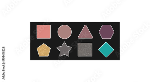 Geometric Shapes Makeup Palette, Eyeshadow Swatches, Beauty Colors