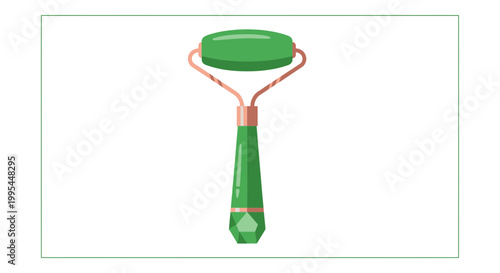 Green Jade Facial Roller - Natural Stone Beauty Tool for Skin Care