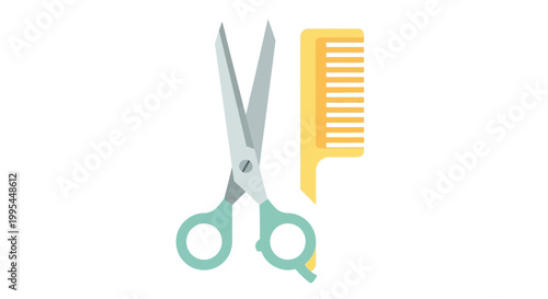 Hairdressing Scissors and Comb Icon