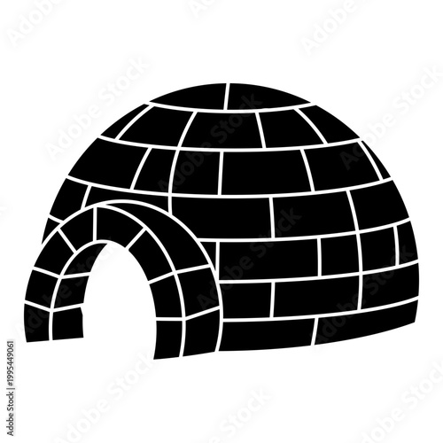 Solid Black Igloo Icon