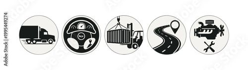 Transportation and Logistics Icon Set