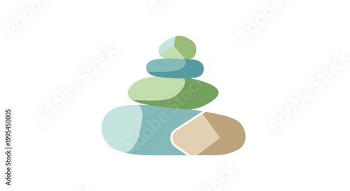 Zen Stack of Smooth Stones for Meditation and Balance