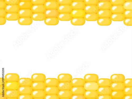 とうもろこしのフレーム、白背景のベクターイラスト