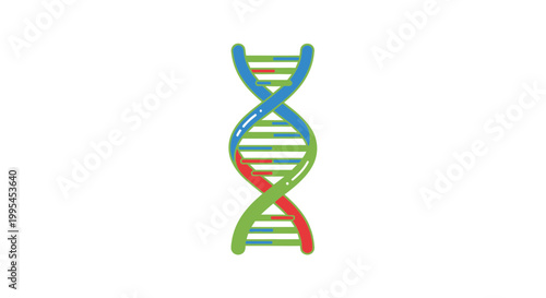 DNA Double Helix Vector Illustration for Science and Genetics