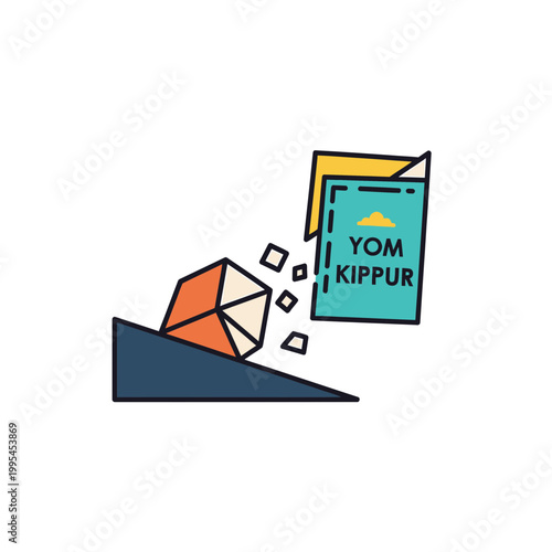 Yom Kippur Jewish Religious Holiday Concept Vector Illustration