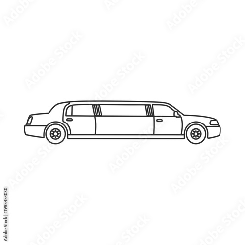 Luxury Limousine Vector Illustration Outline