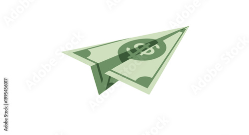 Creative Money Paper Airplane for Financial Success Concept