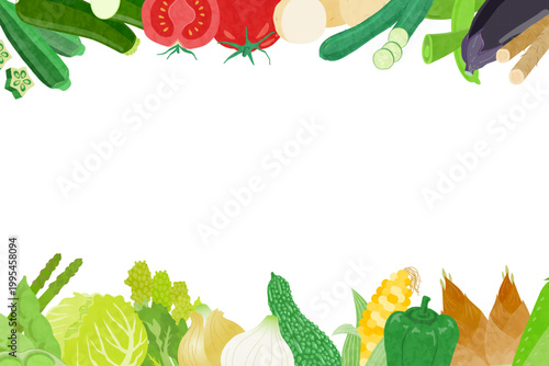 いろいろな野菜のフレームイラスト