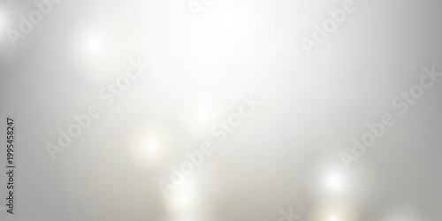 Abstract White Bokeh Lights Background with Soft Silver Gradient. Modern Trendy design in Vector Illustration
