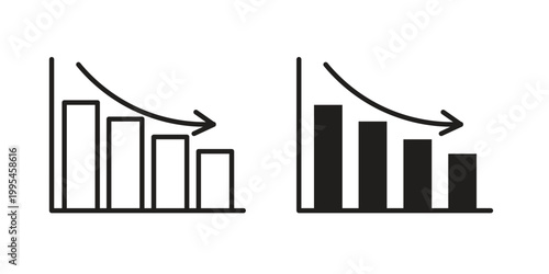 Konstfotografi Loss Chart Icon collection on white background. Vector icon art.