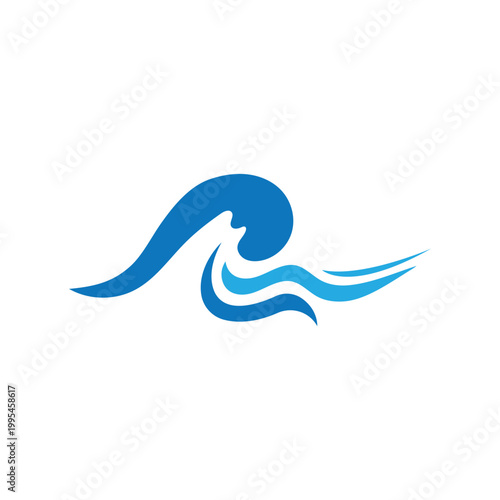 Water Wave Icon Logo Template