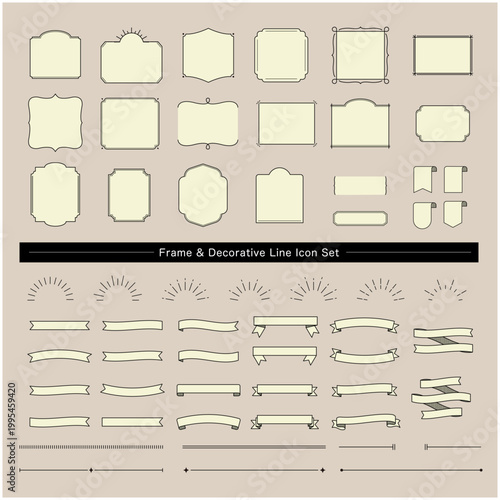 フレーム・装飾ラインアイコンセット