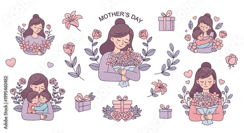 Mother and child love happy moment.